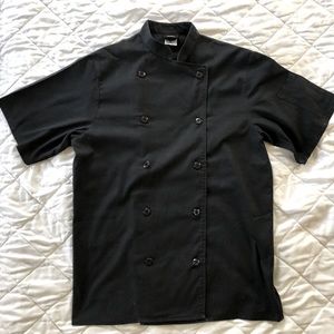 Unisex Black Short-Sleeve, Double-Breasted, Chef Jackets